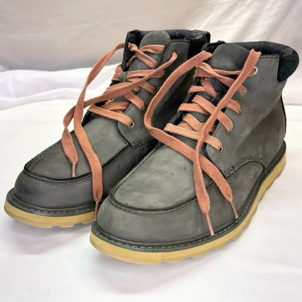 Sorel Madson Moc Toe Boots Mens 10 Quarry Gray Waterproof Leather NM2788-028